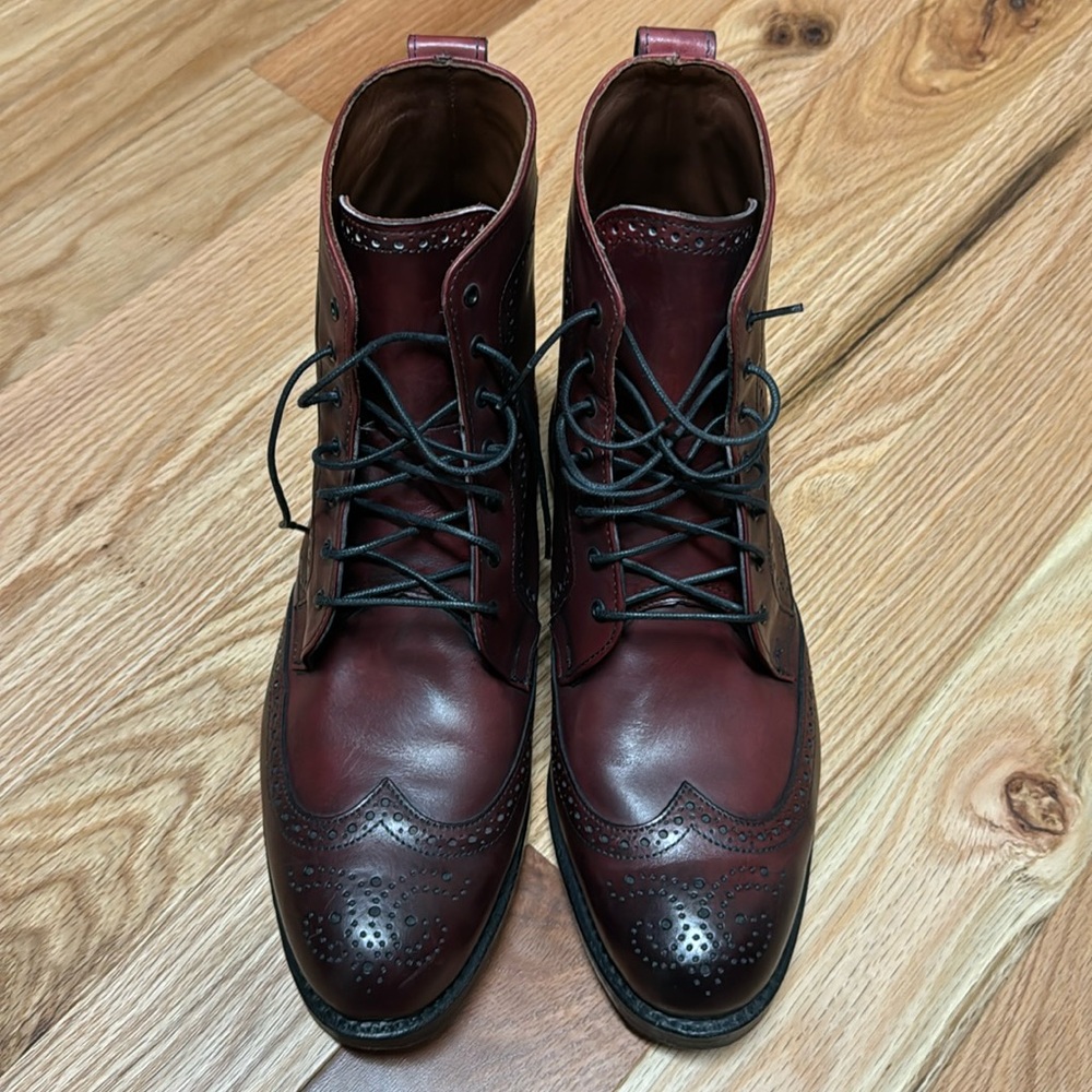 Allen Edmond Dalton Wingtip Dress Boot, 9.5us, Oxblood.